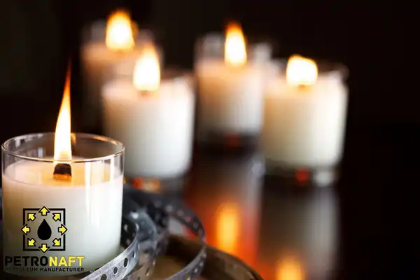 A number of candles made of paraffin wax