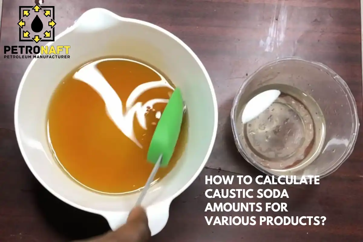 how to calculate caustic soda amounts for various products?